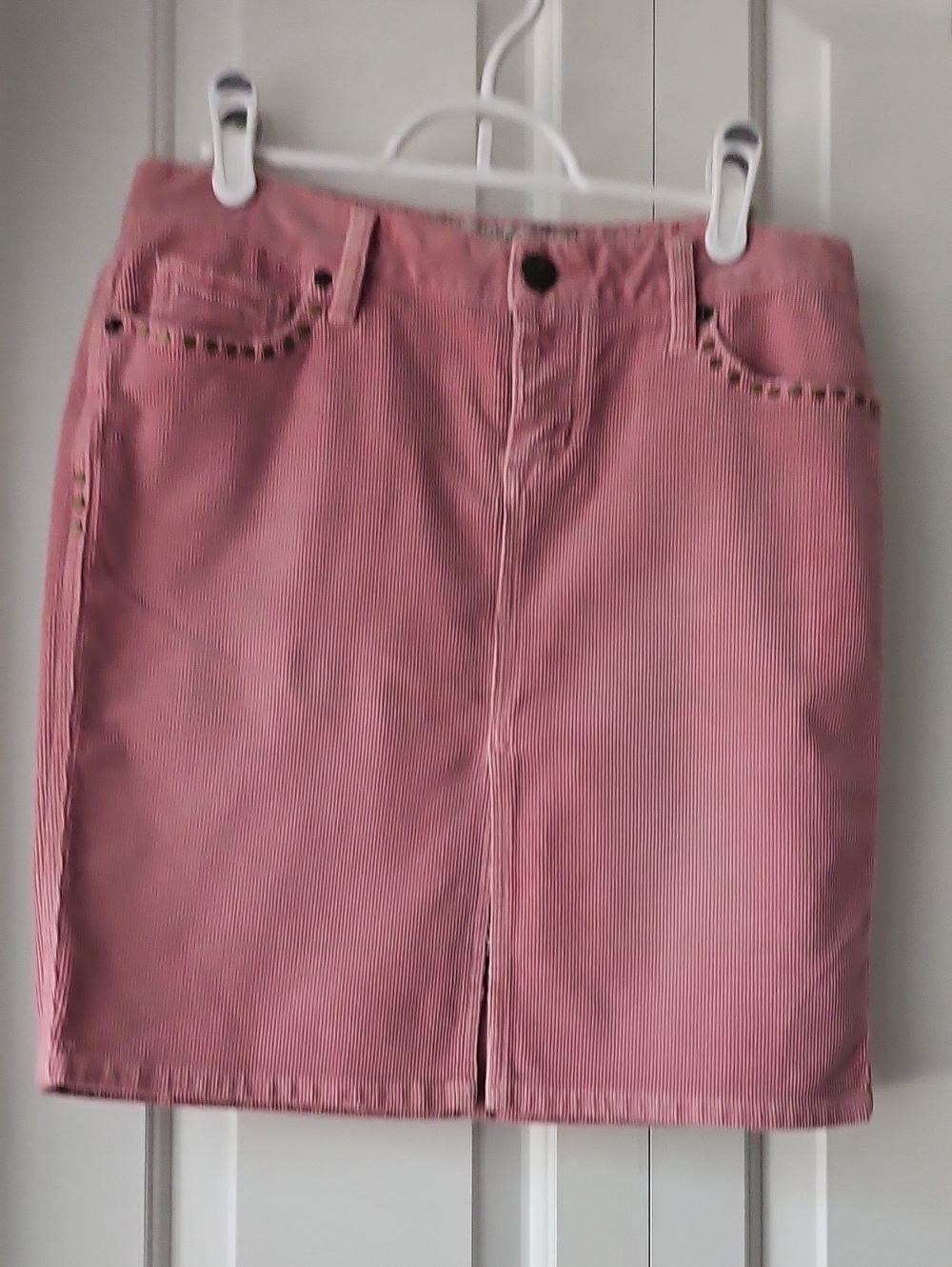 Guess Pink Corduroy Mini Skirt with Front Slit